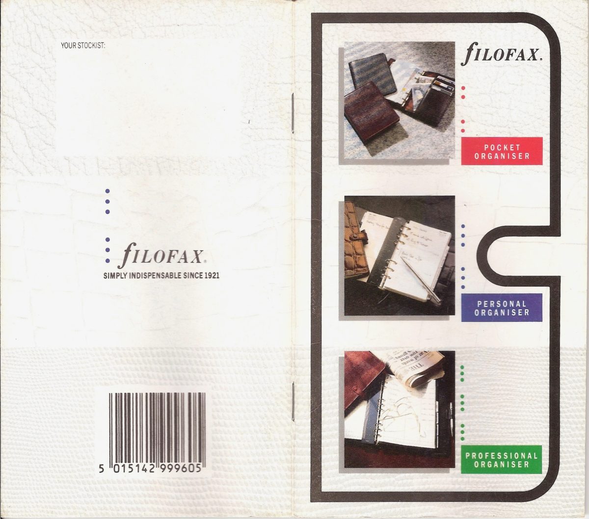 Filofax UK full catalogue 1989